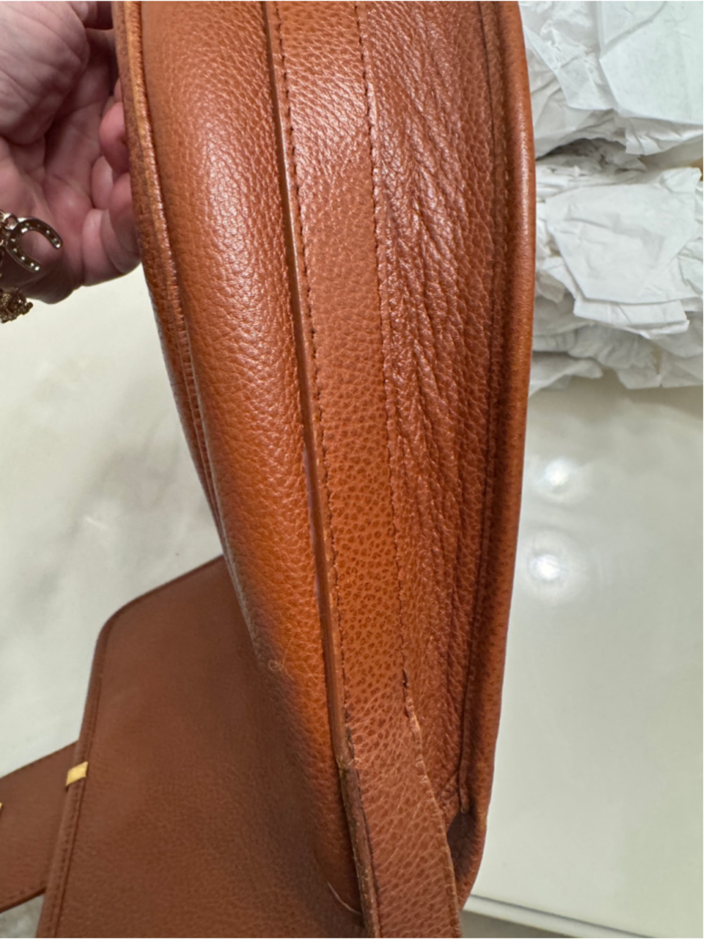 YSL Brown Leather Saddle Crossbody Vintage Bag - Picture 10 of 15